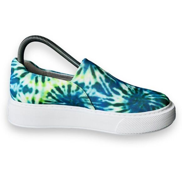J/Slide Dusty Slip-on Casual Platform Sneakers Blue Tie Dye Women's 8 - Picture 7 of 11